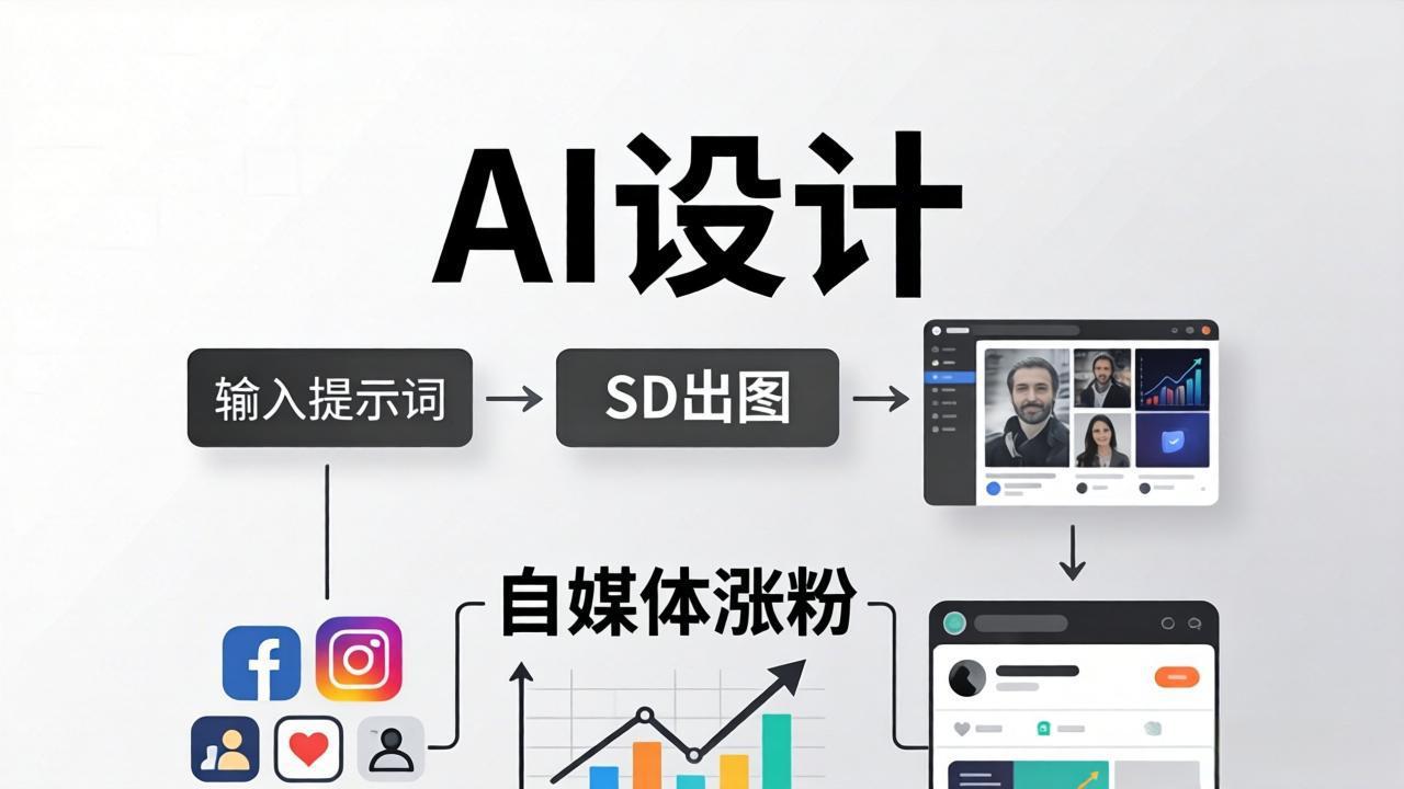 人人都是AI设计师：SD出图+自媒体涨粉一站教学，告别图文素材焦虑，AI设计让你轻松避开内卷-轻创掘金社