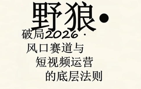 野狼团队·多平台实操运营课，覆盖AI口播、服装、好物、漫剪等热门玩法(更新4月)-轻创掘金社