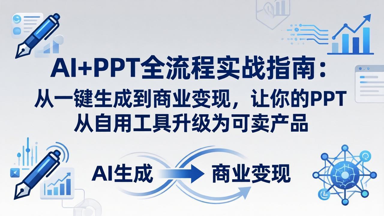 AI+PPT全流程实战指南-更新4月21：从一键生成到商业变现，让你的PPT从自用工具升级为可卖产品-轻创掘金社