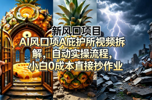 新风口项目AI庇护所视频拆解，自动实操流程，小白0成本直接抄作业-轻创掘金社