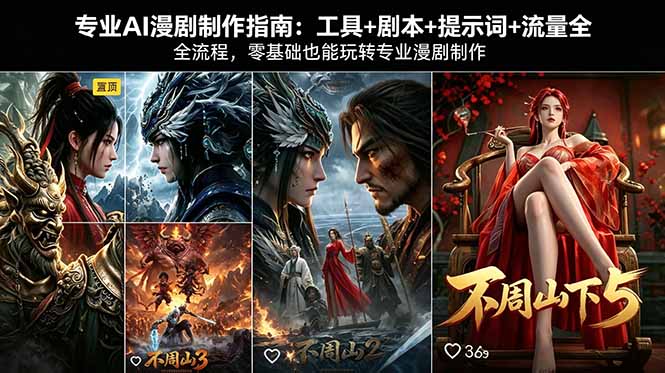 专业AI漫剧制作指南：工具+剧本+提示词+流量全流程，零基础也能玩转专业漫剧制作-轻创掘金社