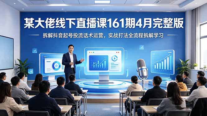 某大佬线下直播课161期4月完整版，拆解抖音起号投流话术运营，实战打法全流程拆解学习-轻创掘金社