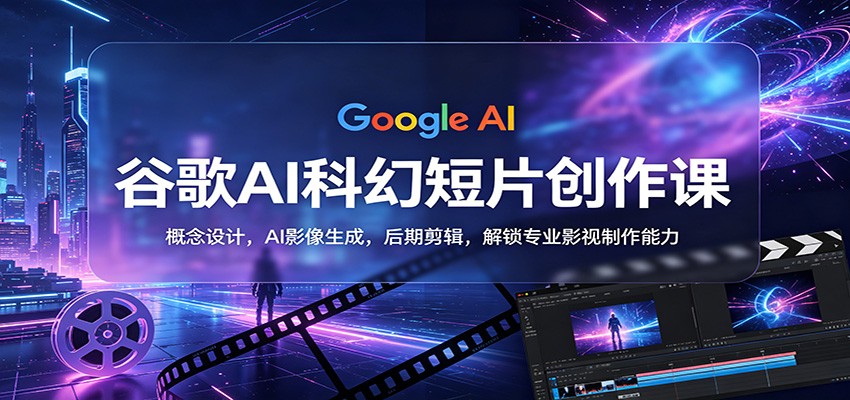 谷歌AI科幻短片创作课：概念设计，AI影像生成，后期剪辑，解锁专业影视制作能力-轻创掘金社