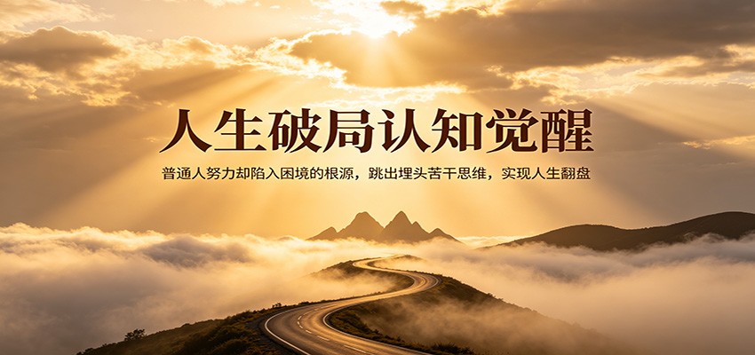 人生破局认知觉醒，普通人努力却陷入困境的根源，跳出埋头苦干思维，实现人生翻盘-轻创掘金社