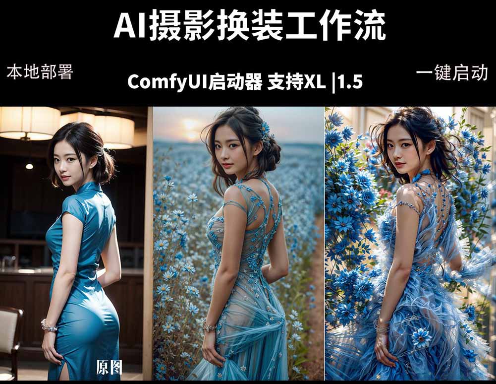 ComfyUI人像写真摄影工作流：本地一键部署，换装换场景换脸全搞定，影楼效率翻倍-轻创掘金社