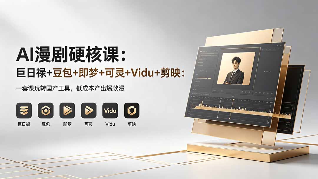 AI漫剧硬核课：巨日禄+豆包+即梦+可灵+Vidu+剪映：一套课玩转国产工具，低成本产出爆款漫剧-轻创掘金社