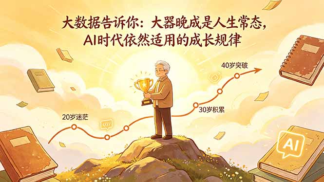 付费文章：大数据告诉你：大器晚成是人生常态，AI 时代依然适用的成长规律-轻创掘金社