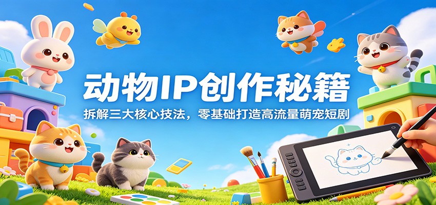 动物IP创作秘籍：拆解三大核心技法，零基础打造高流量萌宠短剧-轻创掘金社