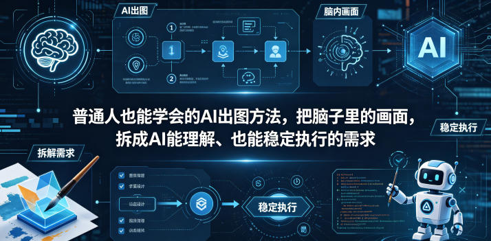 普通⼈也能学会的AI出图⽅法，把脑子里的画面，拆成AI能理解、也能稳定执行的需求【文档】-轻创掘金社
