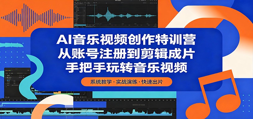 AI音乐视频创作特训营：从账号注册到剪辑成片，手把手玩转音乐视频-轻创掘金社