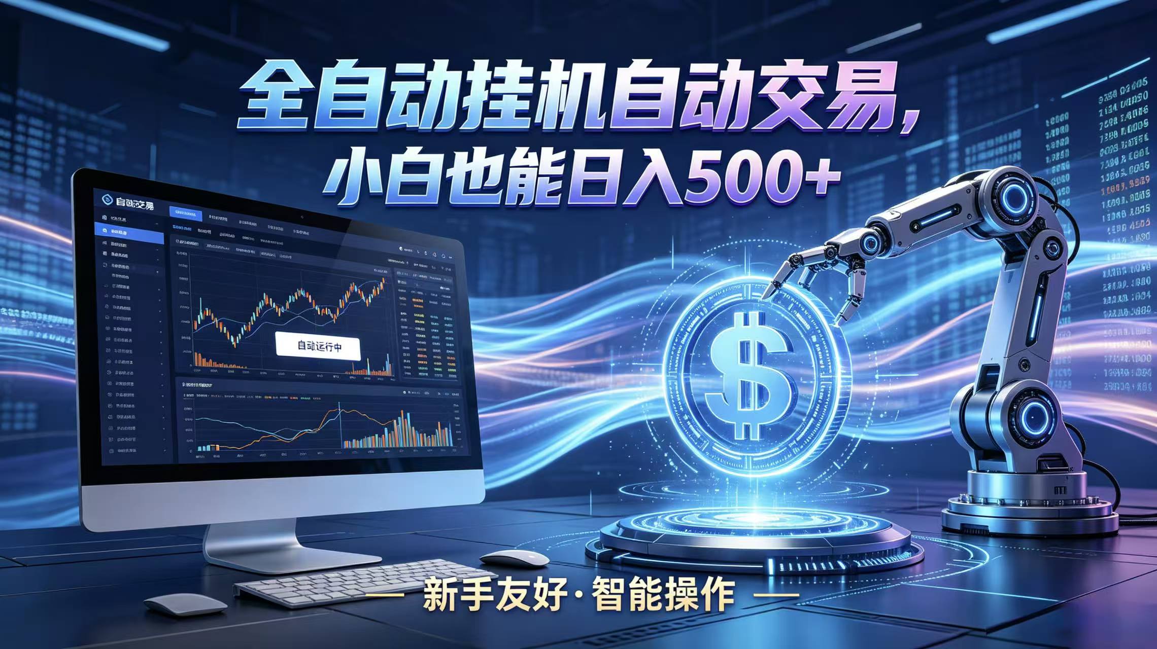 全新智能化交易助手，傻瓜式操作，小白也能快速上手，轻松实现日入500+-轻创掘金社