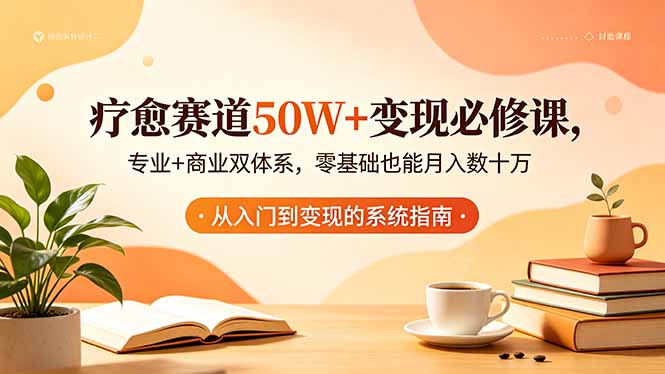 疗愈赛道50W+变现必修课，专业+商业双体系，零基础也能月入数十万-轻创掘金社
