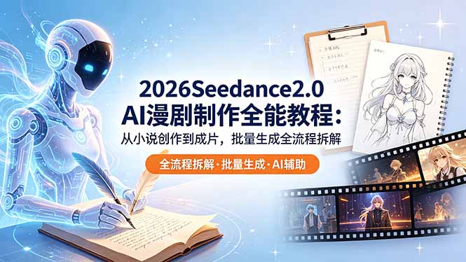 2026Seedance2.0 AI制作全能教程：从小说创作到成片，批量生成全流程拆解-轻创掘金社