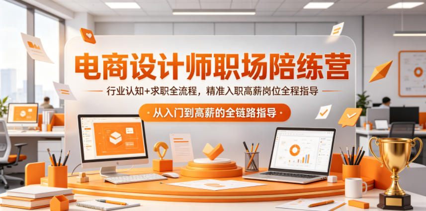 电商设计师职场陪练营,行业认知+求职全流程,精准入职高薪岗位全程指导-轻创掘金社