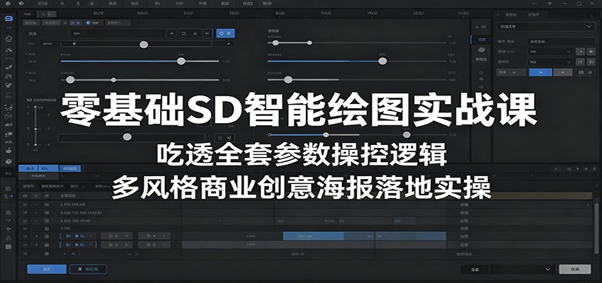 零基础SD智能绘图实战课：吃透全套参数操控逻辑，多风格商业创意海报落地实操-轻创掘金社