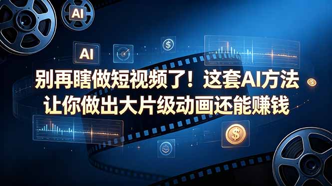 别再瞎做短视频了！这套 AI 方法让你做出大片级动画还能赚钱【原创双语字幕】-轻创掘金社