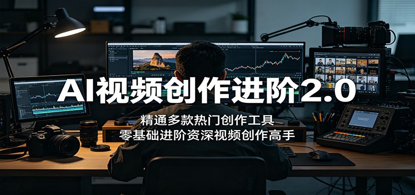 AI视频创作进阶2.0：精通多款热门创作工具，零基础进阶资深视频创作高手-轻创掘金社
