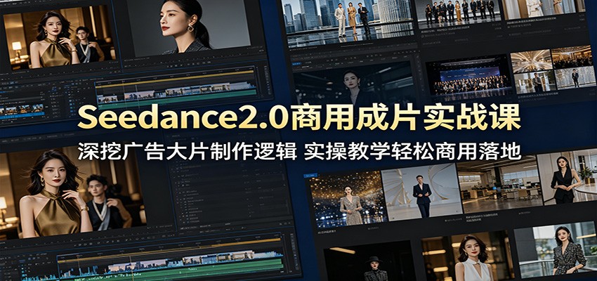 Seedance2.0商用成片实战课:深挖广告大片制作逻辑,实操教学轻松商用落地-轻创掘金社