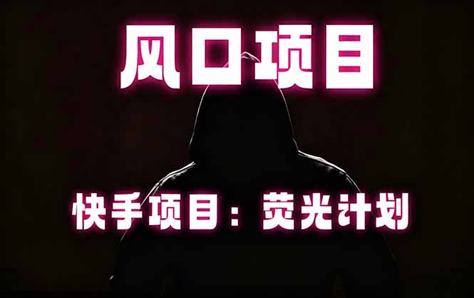 快手风口项目，荧光计划托管，长期稳定，适合批量做-轻创掘金社