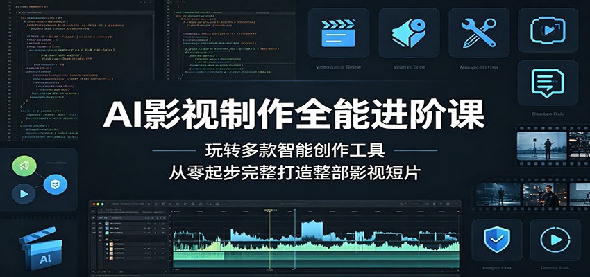 AI影视制作全能进阶课：玩转多款智能创作工具，从零起步完整打造整部影视短片-轻创掘金社