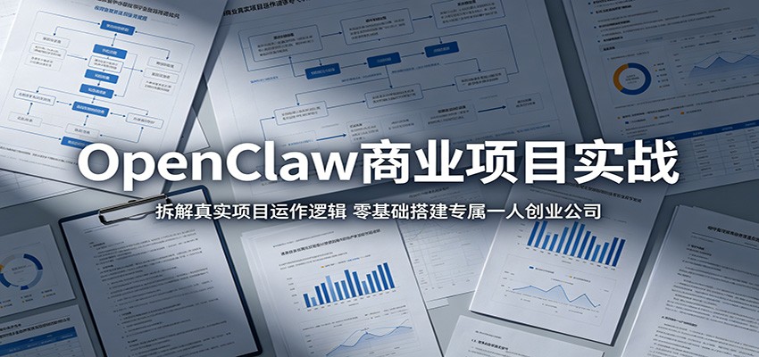 OpenClaw商业项目实战：拆解真实项目运作逻辑，零基础搭建专属一人创业公司-轻创掘金社