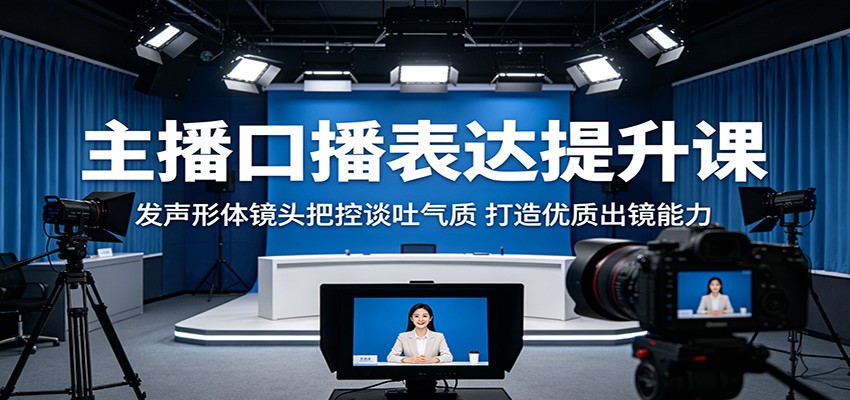 主播口播表达提升课：发声形体镜头把控谈吐气质，打造优质出镜能力-轻创掘金社