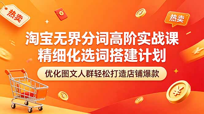 淘宝无界分词高阶实战课 精细化选词搭建计划 优化图文人群轻松打造店铺爆款-轻创掘金社