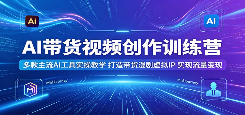 AI带货视频创作训练营:多款主流AI工具实操教学,打造带货漫剧虚拟IP,实现流量变现-轻创掘金社