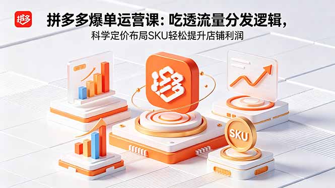 拼多多爆单运营实战课：吃透流量分发逻辑，科学定价布局SKU轻松提升店铺利润-轻创掘金社