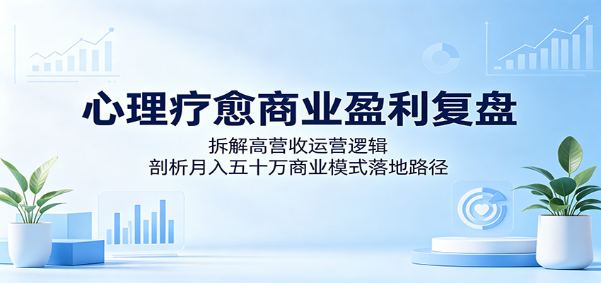 心理疗愈商业盈利复盘：拆解高营收运营逻辑，剖析月入五十万商业模式落地路径-轻创掘金社