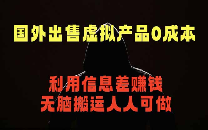 国外网站出售虚拟商品，人人可做，只需简单上传，不用引流，最简单得网赚项目-轻创掘金社