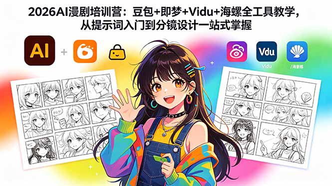 2026AI漫剧培训营：豆包+即梦+Vidu+海螺全工具教学，从提示词入门到分镜设计一站式掌握-轻创掘金社