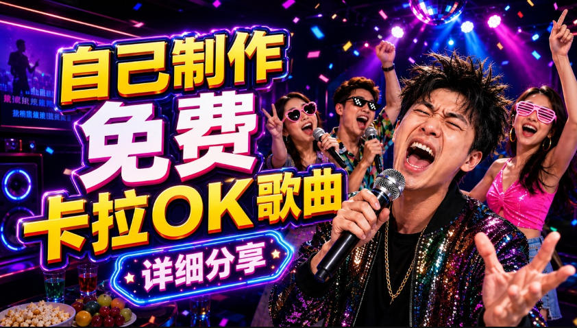 零基础AI制作免费卡拉OK视频教程，从歌曲生成、音轨分离到字幕制作、视频导出，手把手教学-轻创掘金社