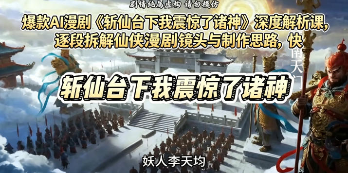 爆款AI漫剧《斩仙台下我震惊了诸神》深度解析课，逐段拆解仙侠漫剧镜头与制作思路，快速复刻爆款创作模式-轻创掘金社