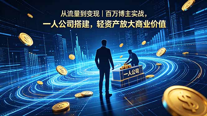 从流量到变现｜百万博主实战，一人公司搭建，轻资产放大商业价值-轻创掘金社
