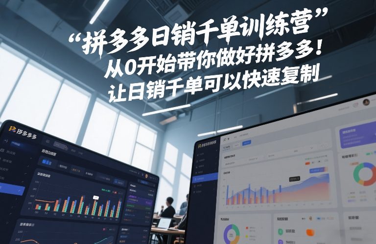 拼多多日销千单训练营，从0开始带你做好拼多多，让日销千单可以快速复制(更新26年5月)-轻创掘金社