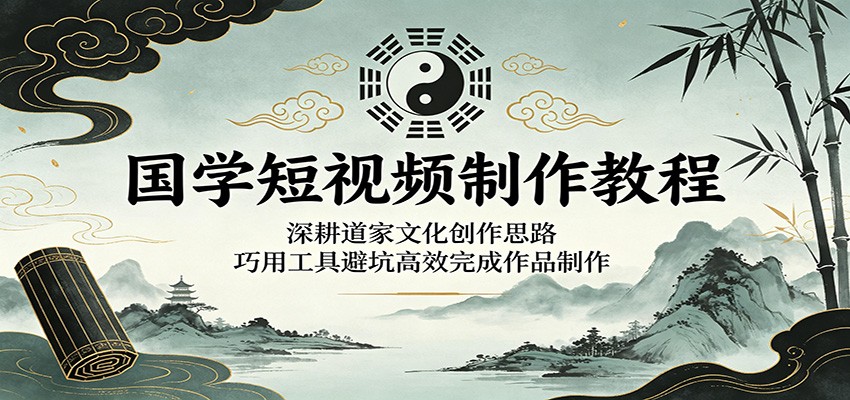 国学短视频制作教程：深耕道家文化创作思路，巧用工具避坑高效完成作品制作-轻创掘金社