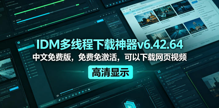 IDM多线程下载神器v6.42.64中文免费版，免费免激活，可以下载网页视频(例如飞书文档内的视频)-轻创掘金社